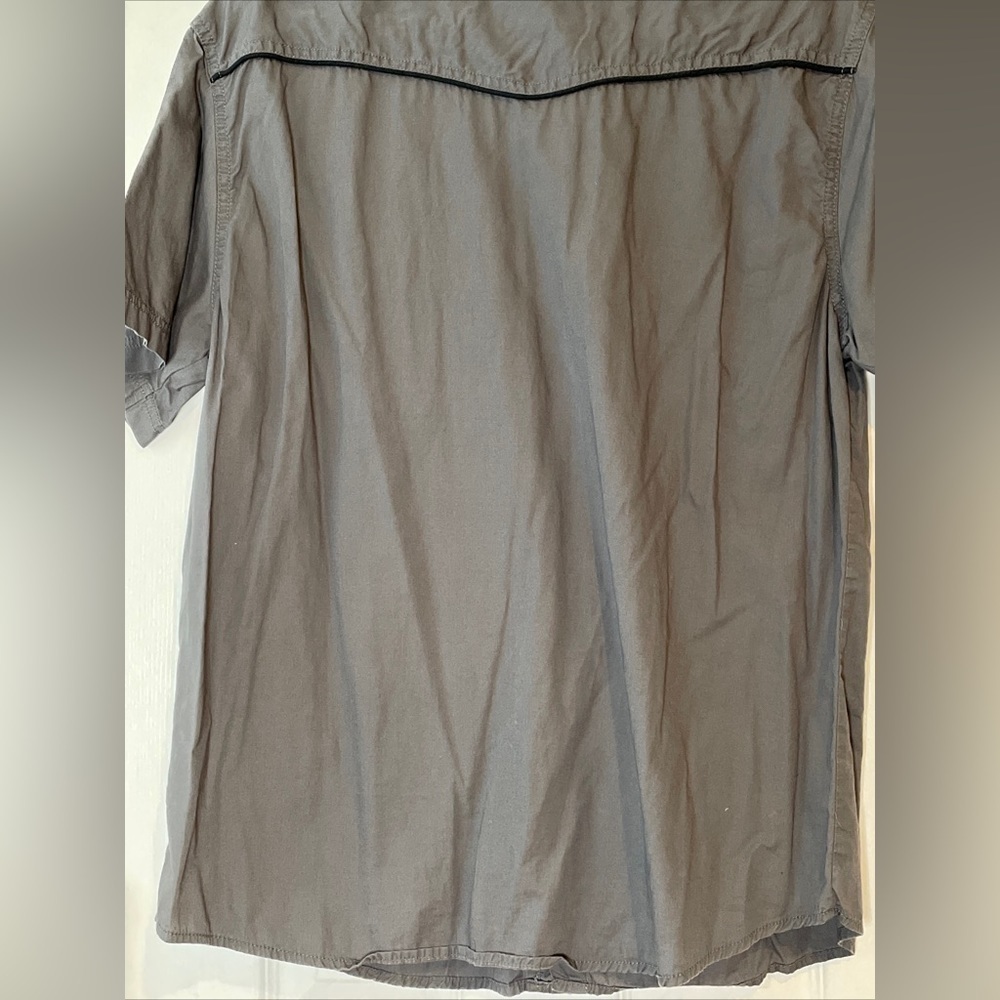 Black Jack Button Up Collared Cotton Shirt Size XL Gray Short Sleeve Pockets - Picture 7 of 12